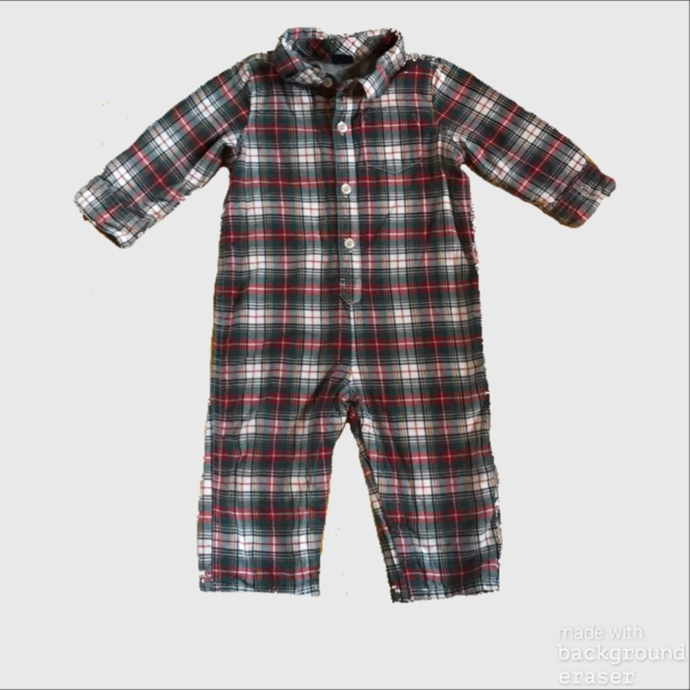 Baby Gap lined Plaid bodysuit